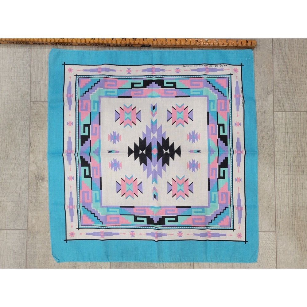 Turquoise Geometric Print Women's Scarf